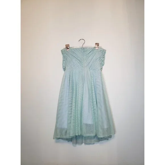 Disney Cinderella Junior 11 Semi Formal Turquoise Bling Waist Strapless NWT FLAW - Picture 3 of 8